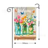 Bandera de Jardín Temática de Verano Transfronteriza Decorativa para Patio Festival Fiesta Escena Decorativa Lino Impresión Doble Cara