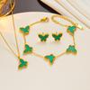 Nuevos Aretes de Mariposa Lindos de Acero de Titanio con Nácar de Estilo Coreano Moderno Transfronterizo para Mujer, Versátiles y de Alta Calidad