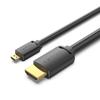 Cable HDMI-D a HDMI-A 4K HD serie Weixun AGI, negro, 1-3 m