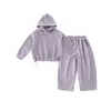 Roupas Infantis Princesa Yuanyuan Conjunto com Capuz para Meninas Inverno 2026 Novo Estilo Conjunto Esportivo Quente Infantil Meninas Crianças Maiores