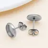 Bandeja base de acero inoxidable para gemas de tiempo, bandeja para pines de soldadura, pendientes de botón, pasadores de oreja, tapones para los oídos con cierre de mariposa, accesorios para joyería DIY hechos a mano