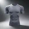 Camiseta Masculina de Manga Curta Personalizada para Comércio Exterior Transfronteiriço, Popular Tamanho Europeu, Justa, Secagem Rápida, Top Esportivo para Corrida, Treinamento, Fitness