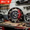 Reloj de Pared Silencioso Más Vendido Transfronterizo, Reloj Estilo Motocicleta, Reloj Decorativo Creativo y Moderno de Lujo Ligero para Sala de Estar, Reloj de Pared de Madera
