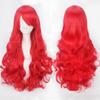 Peluca Anime Universal de Cabello Rizado Largo de 80cm Red de Botón de Exportación Alambre de Alta Temperatura Suministro Directo Cos Peluca Colorida