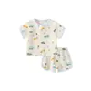 Conjunto de Verano de Manga Corta para Bebé Niños Pequeños Separado Algodón Puro Niños Niñas Conjunto de Dos Piezas Ropa Delgada para Niños Ropa de Verano para Bebés