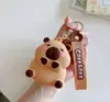 Linda Cartera de Silicona de Capibara, Bolsa de Dibujos Animados para Niños, Bolsa de Almacenamiento Portátil, Tarjetero, Bolsa para Auriculares, Colgante Pequeño