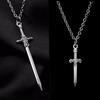 2 juegos de collares con espada cruzada de comercio exterior transfronterizo, personalidad masculina, estrella creativa, estilo hip-hop punk, cadena de clavícula.