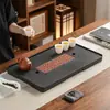 Nueva Bandeja de Té Almacenadora de Agua Imitación Piedra Wujin Tamaño Grande Sala de Estar Escritorio del Hogar Mesa de Té Bandeja de Té Drenante y Almacenadora de Gama Alta