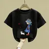 2026 Nueva Camiseta de Verano de Algodón Puro para Niños Mayores, Top de Manga Corta Estilo Verano, Camiseta Delgada de Manga Corta para Niñas Ropa de Verano