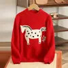 Año del Caballo Rojo Caballo Pequeño Doble Hilo Engrosado Infantil Suéter 100% Lana Pura Niños y Niñas Caliente Tejido Otoño Invierno
