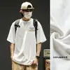 Camiseta de Algodão Pesado Marca Tendência Masculina Estampa Americana Retrô Manga Curta Tendência Juvenil Versátil Casual Roupa de Casal