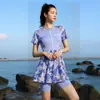 Traje de baño de una pieza estilo falda para mujer de talla grande, nuevo estilo, con sensación de alta gama, conservador, disimula la barriga, adelgazante para mujeres con curvas, apto para aguas termales, al por mayor