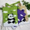 Bolsa de Tricô Ins Desenho Panda Feminina Moda para Carregar na Mão Grande Capacidade Bolsa de Ombro Bolsa Transversal Bolsa