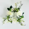 Guirlanda de Velas Peônia Simulada Decoração de Mesa Copo de Vela Círculo de Decoração Festa Casamento Celebração Arranjo Guirlanda