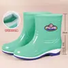 Botas de chuva duráveis e grossas para todas as estações, estilosas e impermeáveis, adequadas para estudantes e mulheres, com canos altos grossos e solas grossas.