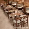 Tienda de Fideos de Moda con Temática de Restaurante, Restaurante de Té, Cocina Japonesa, Tienda de Snacks, Juego de Mesa y Sillas, Sofá de Cabina de Madera Maciza Comercial