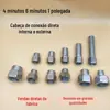 Conector de Rosca Interna e Externa em Aço Inoxidável, Redutor Espessado de 6 Pontos para 4 Pontos, Conexões para Torneiras e Tubos, Adaptador Redutor