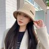 Sombrero de Pescador de Lana Tejido Cálido Otoño e Invierno Nuevo Estilo Coreano Sombrero de Cubo Celebridad de Internet Sencillo y de Moda Protector contra el Frío