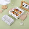 Padrão Mármore 2/4/6 50-80g caixa de bolo da lua fosca biscoitos crocantes de gema de ovo Nougat Snow Mei caixa de presente