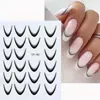 Pegatinas de Manicura Sencillas Nuevas con Degradado Francés Impermeables de Color Puro Adhesivos de Manicura Pegatinas Auxiliares para Uñas DIY Ins