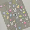 Adesivos de Unha de Flor Silvestre de Primavera em Estoque Transfronteiriços 3D Estilo Pintura a Óleo Fresca Flor Embossada Adesivos de Unha Estilo Ca