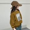 Sudadera Polar de Invierno para Niñas Estilo Coreano con Estampado de Dibujos Animados Cuello Redondo Sudadera Gruesa para Niños para Heattech en Invierno