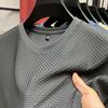 Source Factory Camiseta fina de seda gelada de bambu masculina de manga curta verão elástico slim-fit confortável top legal casual moderno