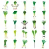 50 Adesivos de Cebolinha, Desenho Animado de Vegetal Verde Comida Criativa Impermeável Decoração Geladeira Lancheira Caderno Adesivos Atacado