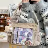 Estudantes japoneses bolsa de dor grande de desenho animado bidimensional da moda comida grande gostosa estilo estrangeiro menina desenho animado bolsa de ombro transparente