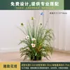 Adorno decorativo 3D de mariposa, un gran adorno de pie para centros comerciales y lugares populares para fotos, con plantas verdes simuladas.