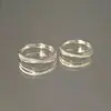 Anéis de Casal Galáxia em Prata Pura 999, Anéis de Prata Esterlina com Tema Estelar, Design Simples Nicho, Anéis de Banda Lisa Levemente Luxuosos, Novo Modelo