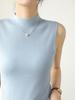 Ropa Zhengqite/ Chaleco de Punto de Cuello Alto Medio para Mujer, Ajustado, Sin Mangas, de Lana Merino, Prenda Base
