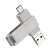 Memoria USB para Teléfono Móvil Multi-Interfaz con Capacidad Ampliable de 128 GB, Memoria USB Metálica 3 en 1 Multi-Puerto, Memoria USB Regalo para Oficina y Estudiantes