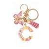1 Pieza Corazón Rosa Lentejuelas Resina Letra Inglesa Llavero Colgante Mariposa Borla Accesorios Colgador de Llaves