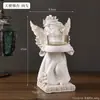 Candelabro de ángel retro de estilo europeo, adorno de resina para el hogar, decoración de escritorio, ambiente romántico para cenas a la luz de las velas.