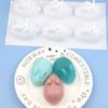 Spot Wholesale Moldes de Silicona para Mousse de Pastel DIY, Moldes de Conejo Grande de 6 Piezas con Tapa de Conejo para Helado, Gelatina, Pudín