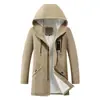 Comercio Exterior 2024 Otoño e Invierno Nuevo Color Sólido Cálido Ropa de Algodón con Capucha y Cremallera para Hombre Forro de Lana de Cordero Cortavientos de Longitud Media para Hombre