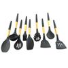 Nuevo traje de utensilios de cocina de 9 piezas con espátulas antiadherentes, espátula, colador de sopa, cuchara, ecológico, cocina, silicona, mango de madera