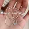 Versión Coreana del Estilo Ins de Dongdaemun Diseño Simple Joyería Cadena Hueso de Serpiente S925 Plata de Ley Anillo Sencillo Collar Nicho Apilamiento Mujeres