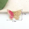 Acessórios Dourados Foscos Gradiente Perolado Borboleta Pingente Grande Colar Colorido Chaveiro de Moda Materiais Acessórios para Joias DIY