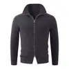 2026 Otoño Invierno Nuevo Suéter Cardigan Simple con Cuello Alto para Hombre Tejido Moda Juvenil Chaqueta Casual