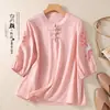 Chaleco de color liso de algodón y lino de estilo artístico para mujer, top de lino ligero, transpirable, casual, sin mangas y de cuello redondo para verano