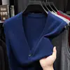 Chaleco jacquard casual de cuello en V para hombre, prenda interior cálida para otoño e invierno, suéter de punto sin mangas multicolor, chaleco para hombres jóvenes y de mediana edad