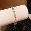 Pulseira Oval de Zircônia Dopamina Estilo Coreano Moda Simples Doce Versátil Joia para o Dia a Dia para Mulheres