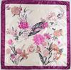 Pañuelo de seda Mai Tong con estampado de flores, pañuelo de seda de imitación para mujer, pañuelo cuadrado grande de 90 cm x 90 cm