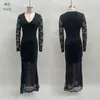 Estação Independente Transfronteiriça Europeia e Americana Vestido de Renda Retrô Feminino Elegante Temperamento Patchwork Cauda de Peixe Barra de Renda Vestido Longo