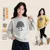 Sudadera TUTU Elefantito para Niñas con Forro Polar 2026 Otoño/Invierno Ropa Interior Cálida para Niños, Top Elegante para Niños Mayores