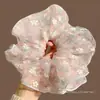 Scrunchie de Renda com Bolinhas Estilo Coreano, Acessório de Cabelo Vintage de Luxo Estilo Preguiçoso para Meninas