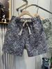 2025 Marca de Moda para Hombre Verano Jacquard Creativo de Alta Gama Pantalones Cortos Holgados Casuales de Playa Pantalones de Longitud Media