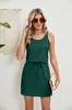Estación independiente de Amazon comercio exterior europeo y americano vestido sexy para mujer sin espalda falda de chaleco con tirantes y cinturón para la playa